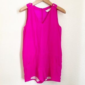 COPY - Amanda Uprichard Silk Hot pink romper jumpsuit S